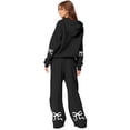 thumbnail image 2 of Sweat Set for Women Sweatsuits for Women Bow Sweatshirt Bow Hoodie Two Piece Outfits Bow Graphic Print Hoodie Sweatpants Set Oversized Sweatshirt and High Waist Sweatpants Tracksuit, Black-L, 2 of 4