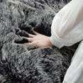 thumbnail image 4 of Phantoscope Black/White Faux Fur Area Rug, 2' x 3', 4 of 7