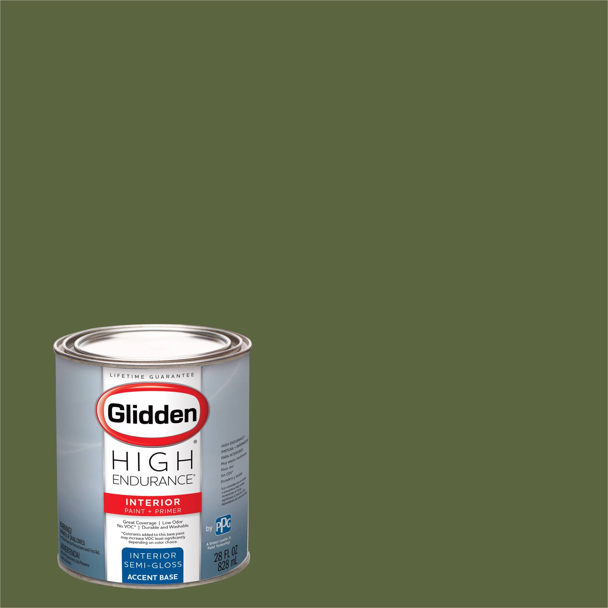 Glidden High Endurance Interior Paint and Primer, Afternoon Martini Olive, #10GY 15 213 by