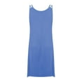 thumbnail image 5 of UPPADA Plus Size Summer Dress for Women Soft Spaghetti Strap Sleeveless Sundress Summer Midi Dress Hawaiian Bohemian Beach Cover up Dress Solid Casual Dress Blue,XL, 5 of 7