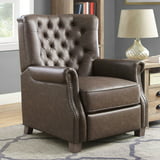 Better Homes & Garden Tufted Push Back Recliner, Brown Faux Leather ...