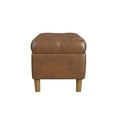 thumbnail image 4 of HomePop Button Tufted Storage Bench, 40"W x 18"D x 18"H, Brown Faux Leather, 4 of 8