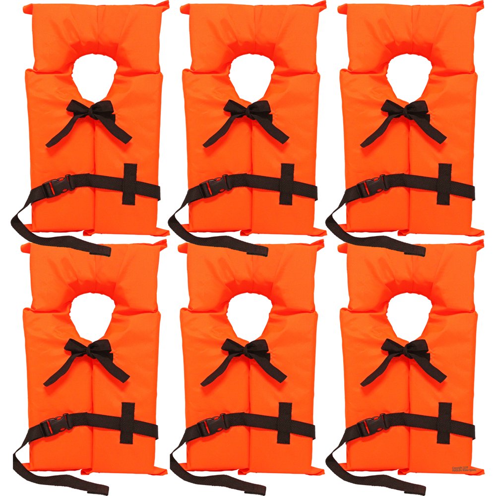 Type II Neon Orange Life Jacket Vest Adult Universal or Youth Boating