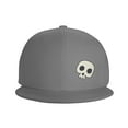 thumbnail image 3 of DouZhe Flat Brim Cap Snapback Hat, Halloween Skeleton Prints Adjustable Gray Adult Baseball Cap, 3 of 6