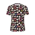 thumbnail image 5 of Wukai Rainbow Flowers Print Men's Short-Sleeved Mesh T-Shirt,Quick-Dry Short Sleeve Workout T-Shirt-Small, 5 of 8