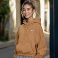 thumbnail image 3 of Dalix Heartly Ghost Embroidery Washed Sweatshirt Hoodie Fleece Relaxed Fit Lounge Womens in Camel L Large, 3 of 5