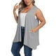 thumbnail image 5 of Camisas de trabajo para mujer,Cárdigan sin mangas de talla grande, blusa informal de poliéster con bolsillos, camiseta ligera para mujer, sopatenor, 5 of 9