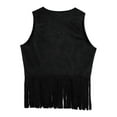 thumbnail image 4 of LiiYii Gilet Cowboy Western Rétro Cowgirl Hippie à Franges pour Enfants Sans Manches avec Rivets Noir 16, 4 of 6