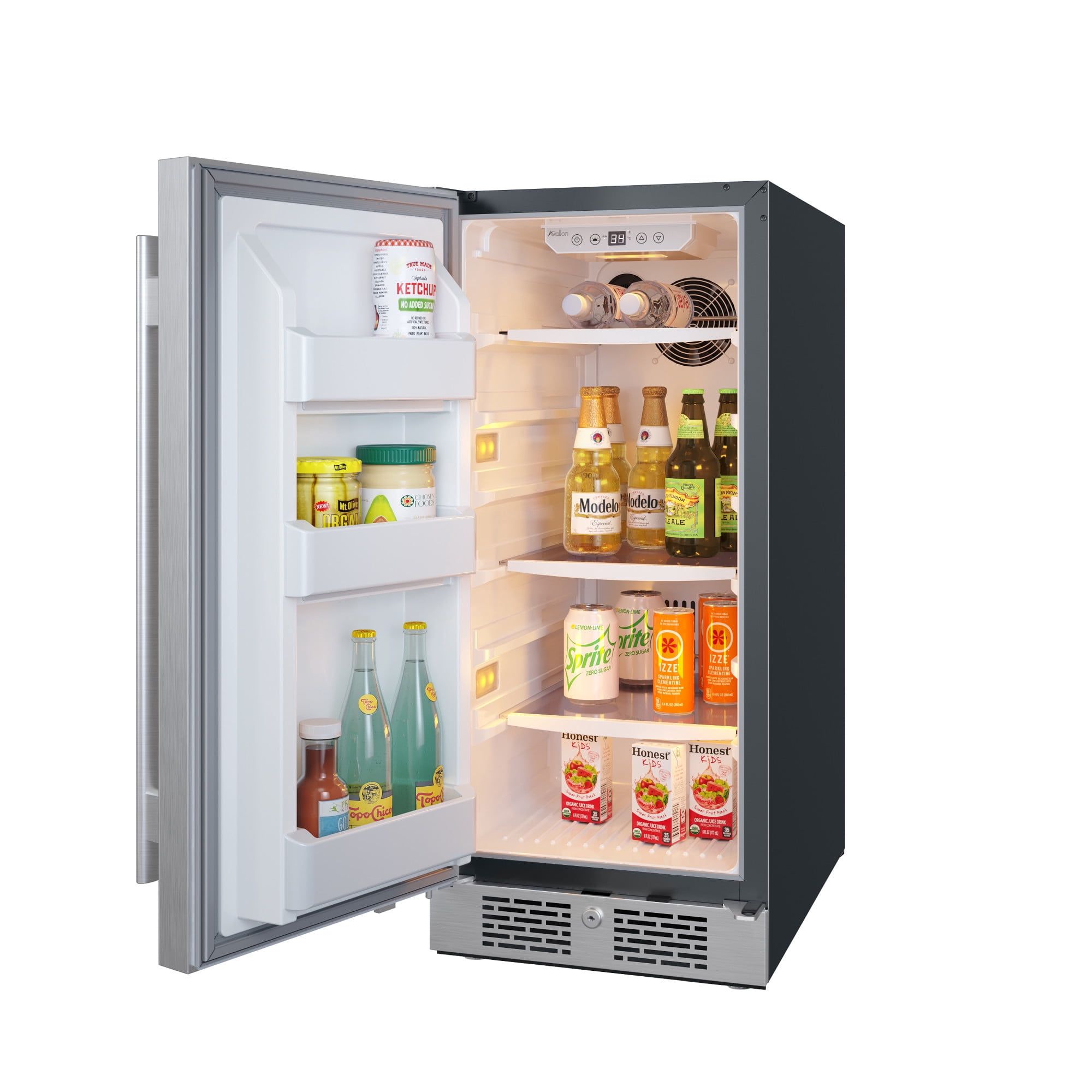 Avallon Afr152lh 15" Wide 3.3 Cu. Ft. Compact Refrigerator - Stainless Steel