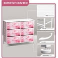 thumbnail image 4 of Songqin Dresser with 6 Drawers Fabric Storage Tower Organizer – Steel Frame, Wood Top, Easy Pull Bins for Bedroom, Closet, Hallway, Office-Pink Tie Dye, 4 of 12