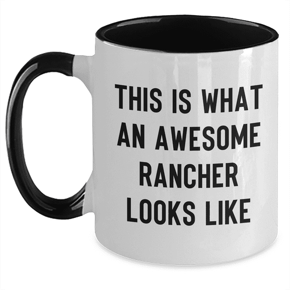 Funny Rancher Gifts from Men, Gift Ideas for Awesome Ranchers on Father's Day, Two Tone Coffee Mug