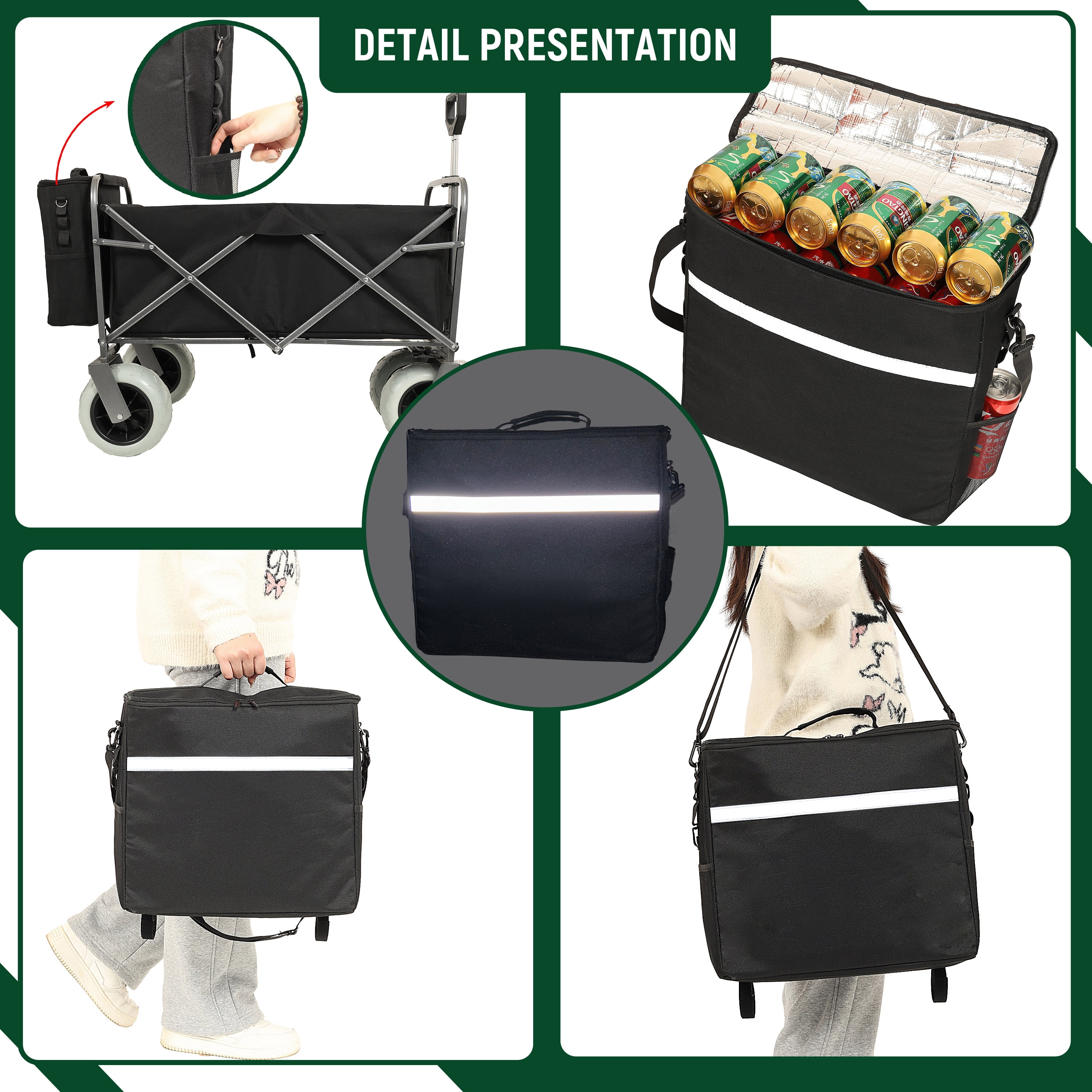 Beach Wagon with Big Wheels for Sand 500lbs Capacity, All Terrain Steel Frame Utility Cart with 9" Pneumatic Tires