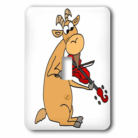 3dRose, Funny Cute Goat Playing the Fiddle or Violin, single toggle switch