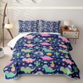 thumbnail image 2 of Erosebridal Colorful Dinosaur Twin Quilt Set,Cartoon Dino Cute Rainbow Twin Coverlet Set For Boys Girls,2 Pieces, 2 of 7