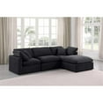 thumbnail image 2 of Meridian Furniture Indulge 94" Velvet L-Shaped Modular Sectional in Black, 2 of 9