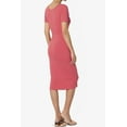 thumbnail image 4 of TheMogan Robe Midi Moulante en Jersey de Coton Extensible à Manches Courtes pour Femmes, 4 of 6