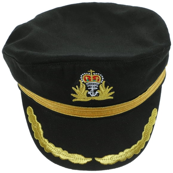 Captain Hat Embroidery Sailor Costume Cap Hat for Kids Navy Marine Captain Cosplay Cap Hat