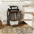 thumbnail image 5 of Spaco Mid-Century Record Player Stand with Built-in Charging Station-Rustic Brown, End Table, 5 of 8