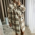 thumbnail image 2 of Uhndy Winter Jackets Coats for Women, Winter Women Plaid Lapel Woolen Button Up Pocketed Long Sleeve Shirt Coat Jacket Outwear Christmas Gifts for Women, 2 of 6