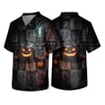 thumbnail image 2 of Domuza Halloween Scrub Top Men Horror Novelty Print V-Neck Short Sleeve Working Uniform Shirts Comfy Soft Classic Fit Medical Workwear XL, 2 of 5