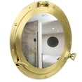 thumbnail image 3 of Nagina International Rose Gold Ornamental Decorative Premium Nautical Accentuated Brushed Solid Brass Heavy Porthole Mirror & Window | Pirate's Lavish Style Decor (Mirror, 12 Inches), 3 of 5