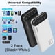thumbnail image 3 of Power Bank Portátil de 10000mAh Cargador Delgado con 2 Salidas USB 2.4A y USB C Entrada/Salida Compatible con Huawei iPhone 16 15 14 13 12 iPad Samsung Galaxy S20 Tablet Android (Negro + Blanco), 3 of 7