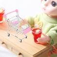 thumbnail image 3 of Modelo de escena de carrito de compras simulado, Mini adorno de escritorio, decoración en miniatura, adorno de mesa, juguete para niños, tamaño S (rosa), 3 of 6