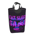 thumbnail image 2 of XMXT Large Collapsible Laundry Hamper, Eat Sleep Game Print Design Pattern Laundry Basket with Aluminum Handle, 50L, 2 of 7