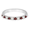 thumbnail image 4 of Diamond and Garnet Ring Guard Stackable Band 14K White Gold (0.37ct), 4 of 4