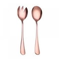 thumbnail image 1 of 2 pcs Gold Salad Spoon Fork Stainless Steel Cutlery Set Serving Tableware Kitchen Accessories Western, 1 of 5
