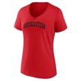 thumbnail image 2 of Women's Red Northeastern Huskies Arch V-Neck T-Shirt, 2 of 3