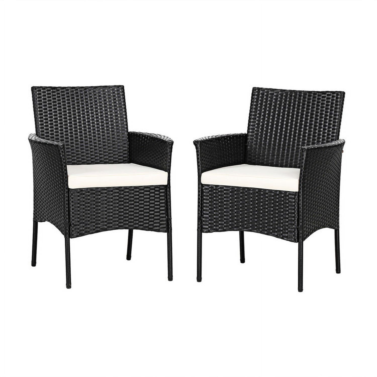 Aimee Lii 2 Pieces Patio Wicker Chairs with Cozy Seat Cushions, Outdoor Patio Set