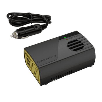 Scosche Pi150M 150 Watt Mobile Power Inverter - AC Outlet, USB Ports & 12V Car Adapter