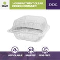 thumbnail image 3 of CIAO! 6"x6"x3" 1 Compartment PP Plastic Clear Hinged Container for Take Out (Case of 300), 3 of 8