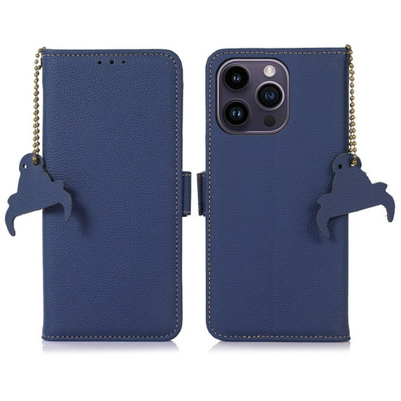 Nalacover Cute Wallet Case for iPhone 13 Pro Max, Card Slots Cash Holder Premium Faux PU Leather Flip Folio Cover with Magnetic Clasp RFID Blocking Kickstand Anti-Scratches Protective Case,Darkblue