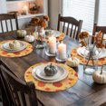 thumbnail image 4 of Thanksgiving Round Braided Placemats Set of 8, Cartoon Pumpkin Maple Leaf Heat Insulation Place Mats Washable Non-Slip Table Mats for Kitchen Dining Party, 15 Inches, 4 of 9
