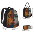 thumbnail image 2 of Disketp Abstract Colorful Duality Mochila Estampada de Gran Capacidad con Lonchera y Estuche, Set de 3 Piezas para Estudiantes, 2 of 7