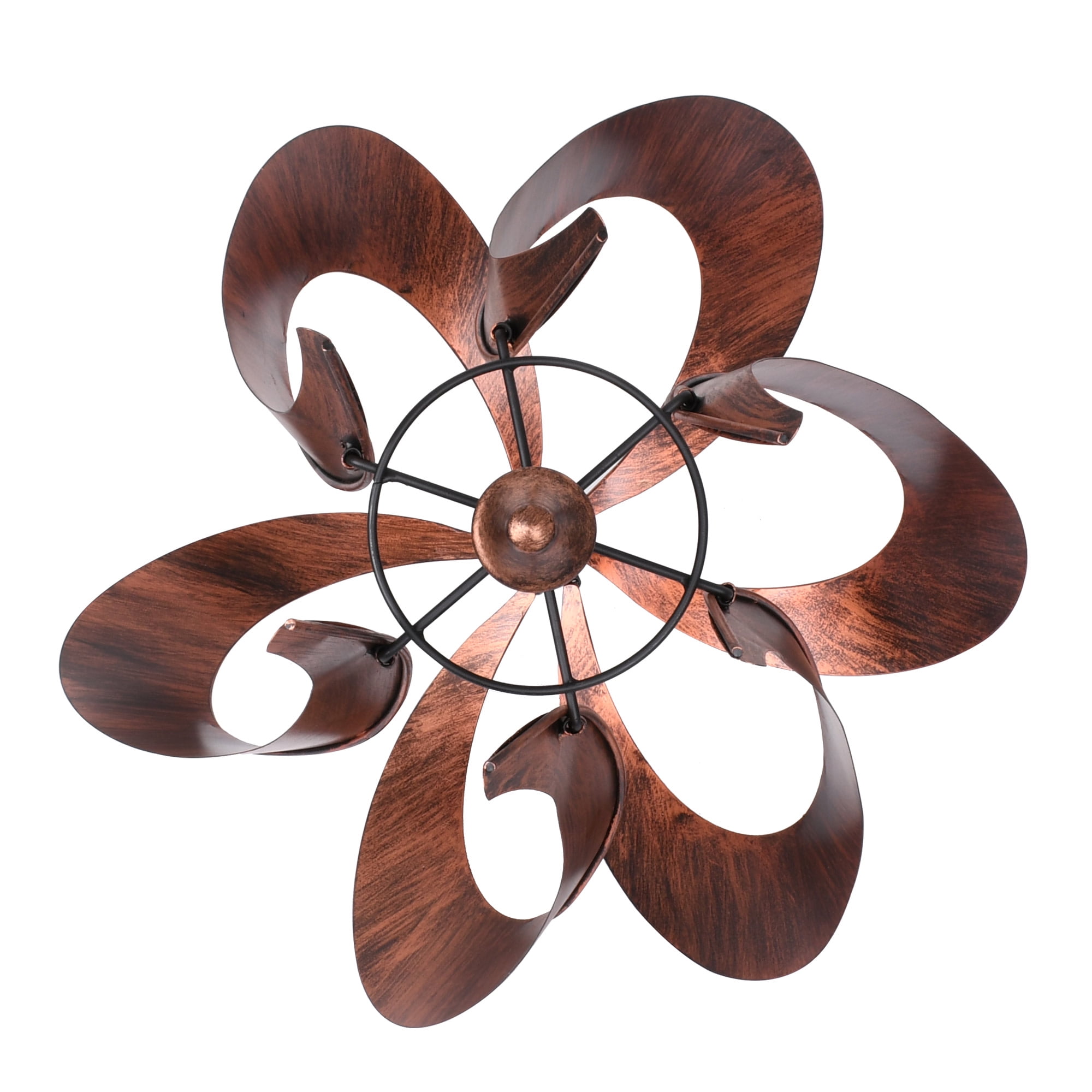 Teamson Home Outdoor Tulip Kinetic Windmill Sculpture, Tangerine