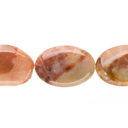 Crazy Agate Beads - Flat Crazy Lace Agate Oval Beads Semi Precious Gemstones Size: 25x18mm Crystal Energy Stone Healing Power for Jewelry Making