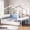 White, variant on Toogaho Twin Size House Bed with Desk,6 Storage Drawers and Light,Metal Floor Bed with Padded Headboard,White