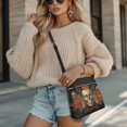 thumbnail image 4 of Kuiaobaty Skull Rose Print Crossbody Bag for Women, Vintage PU Leather Satchel Purse with Adjustable Strap, Large Capacity Shoulder Handbag Crossbody for Travel, Black, 4 of 7