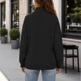 thumbnail image 6 of Inverlee Half Zip Stand Collar Sweatshirts for Women Long Sleeve Raglan Pullovers Side Pocket Solid Casual Loose Fit Tops Black S-XXL, 6 of 9