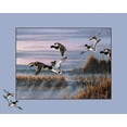 thumbnail image 2 of Goebel, Wilhelm 24x20 Gold Ornate Wood Framed with Double Matting Museum Art Print Titled - Ducks In Flight 1, 2 of 4