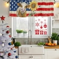thumbnail image 5 of Farmhouse Cow USA Flag Curtain Valances for Windows, Kitchen Valance Window Treatments Panel 2 Pack, Vintage American Flags Sunflower Rod Pocket Short Curtains for Bathroom Bedroom 54 x 18 Inch, 5 of 8