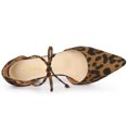 thumbnail image 4 of Zapatos De Tacón Grueso De Vestir Punta Puntiaguda Corbata De Tobillo Para Mujer Leopardo 37, 4 of 6