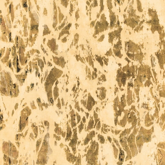 Ahgly Company Indoor Square Abstract Brown Modern Area Rugs, 7' Square
