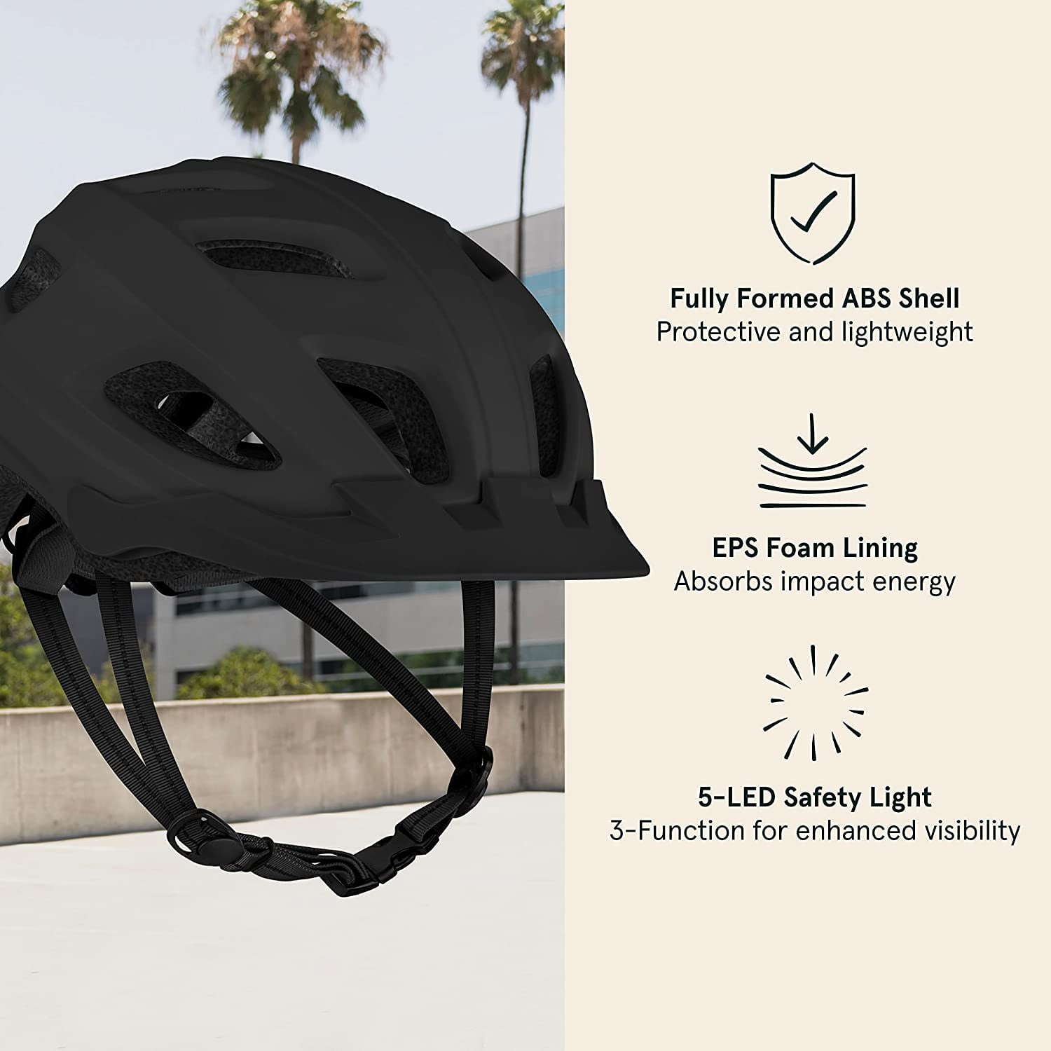 Retrospec Adult Bike Helmet with LED Safety Light, Adjustable Dial and Removable Visor for Men & Women