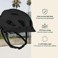 thumbnail image 2 of Lennon Bike Helmet with LED Safety Light &  Set Your Own Combination Cable Bike Lock, Black, 2 of 6