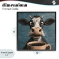 thumbnail image 4 of Stupell Industries Contemporary Grumpy Cow & Coffee Black Framed Giclee Art, 12 x 12, by The Wands Want, 4 of 8