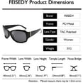 thumbnail image 4 of FEISEDY Classic Oversized Polarized Sunglasses Women Wrap Square Shades B2504, 4 of 7